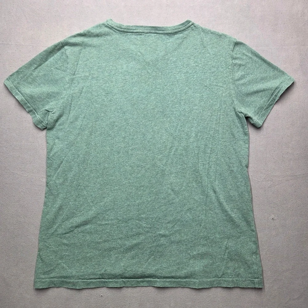 Polo Ralph Lauren Mens V-Neck T-Shirt Green Heathered Pony Logo Size M